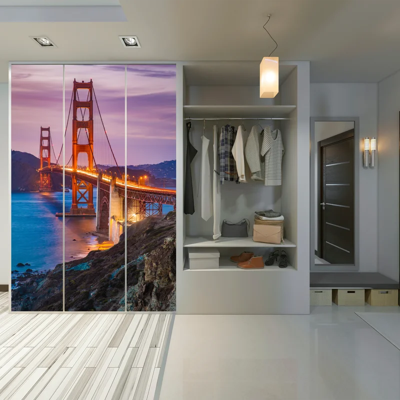 Schrankaufkleber golden gate bridge bei dämmerung, San Francisco