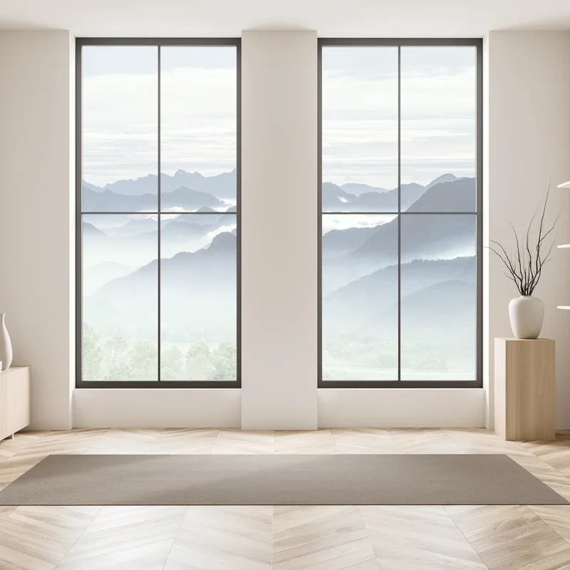 Fensteraufkleber neblige bergschichten im morgenlicht