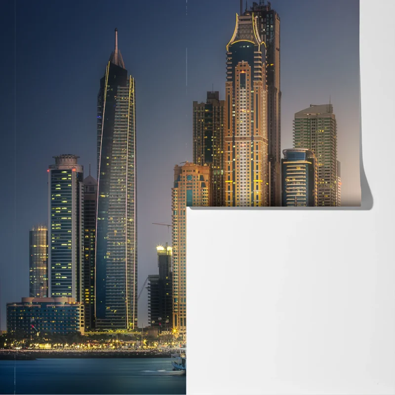 Fototapete goldene stadtansicht bei dämmerung Fototapete goldene stadtansicht bei dämmerung