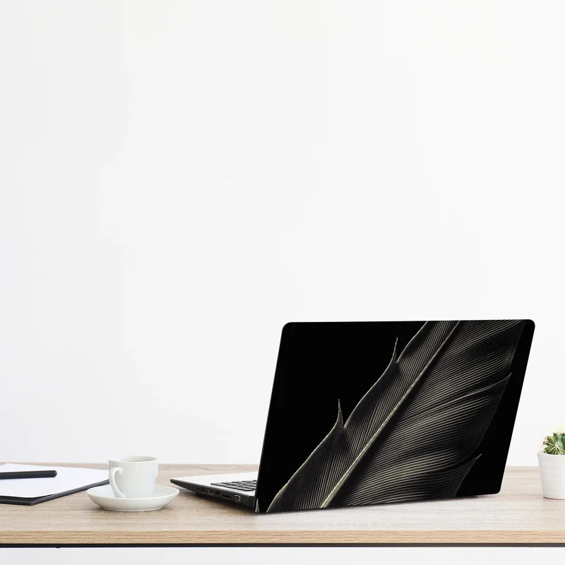 Laptop-Aufkleber zarte feder in makroaufnahme