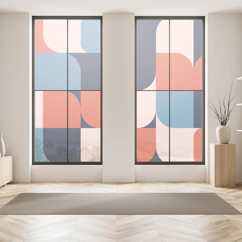 Fensteraufkleber kräftiges geometrisches retro-muster