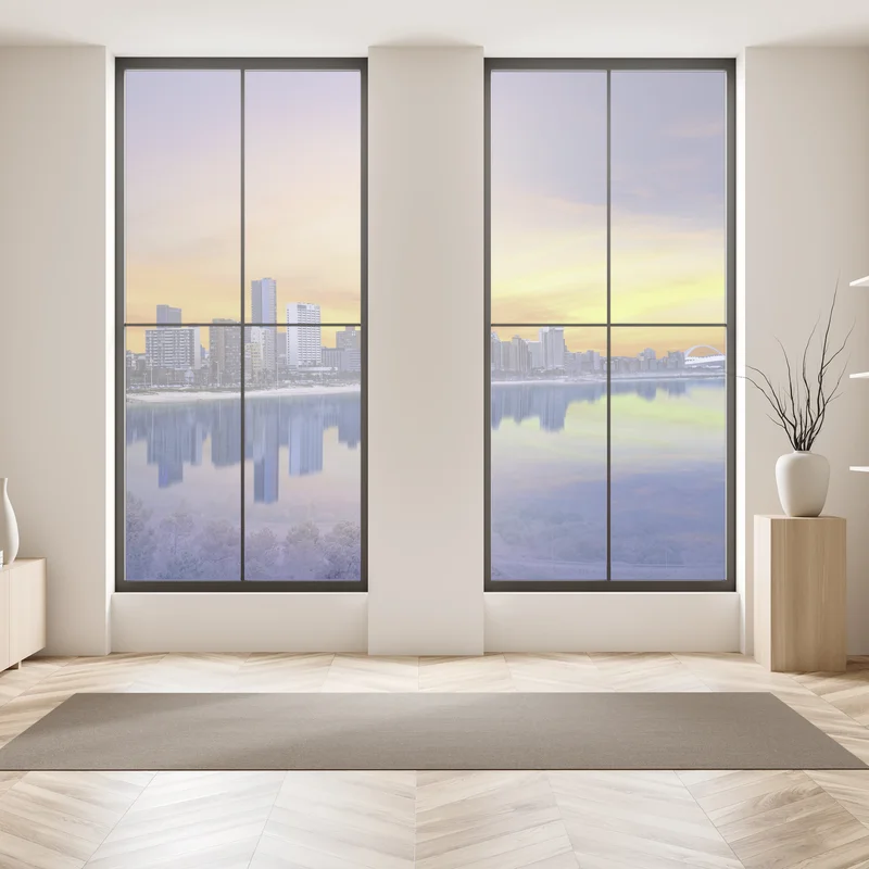 Fensteraufkleber Durban dämmerung skyline am strand