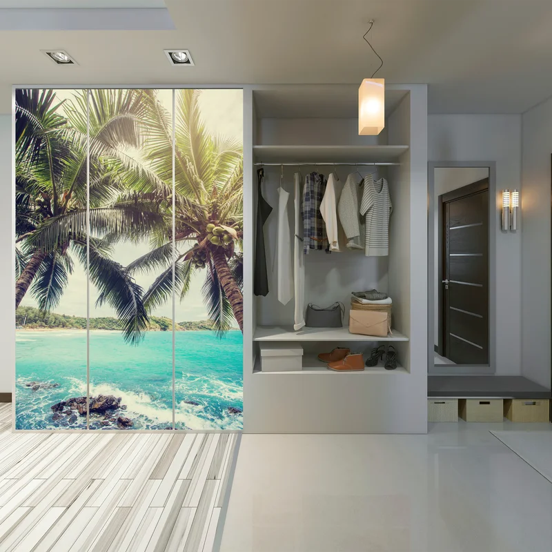 Schrankaufkleber tropische kokospalmen am türkisfarbenen meer Schrankaufkleber tropische kokospalmen am türkisfarbenen meer