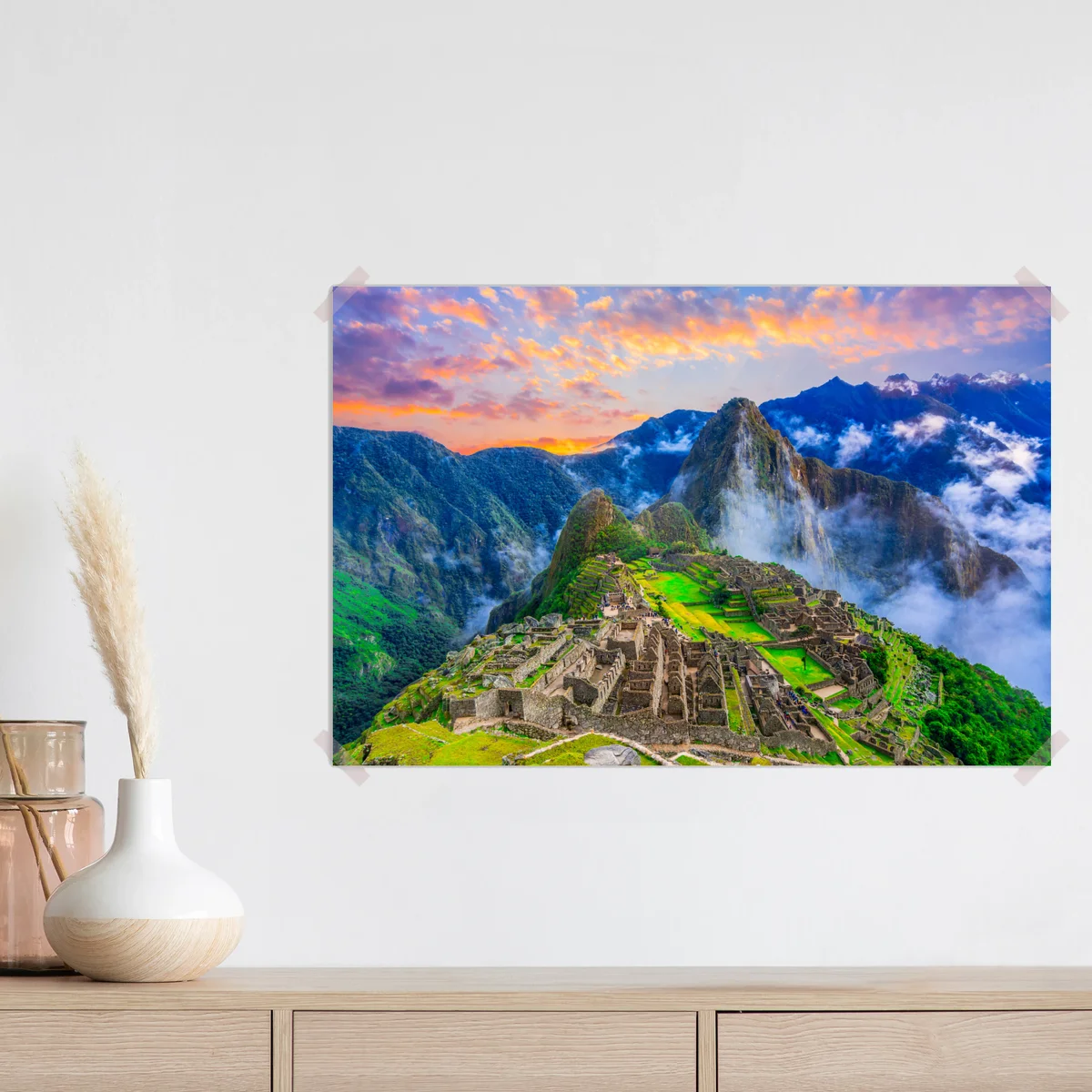 Poster sonnenuntergang über Machu Picchu antike Inka-zitadelle Poster sonnenuntergang über Machu Picchu antike Inka-zitadelle