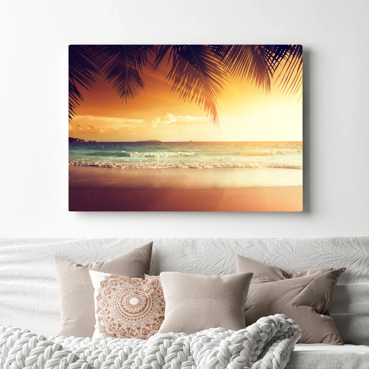 Leinwandbild strand bei sonnenuntergang in der Karibik Leinwandbild strand bei sonnenuntergang in der Karibik