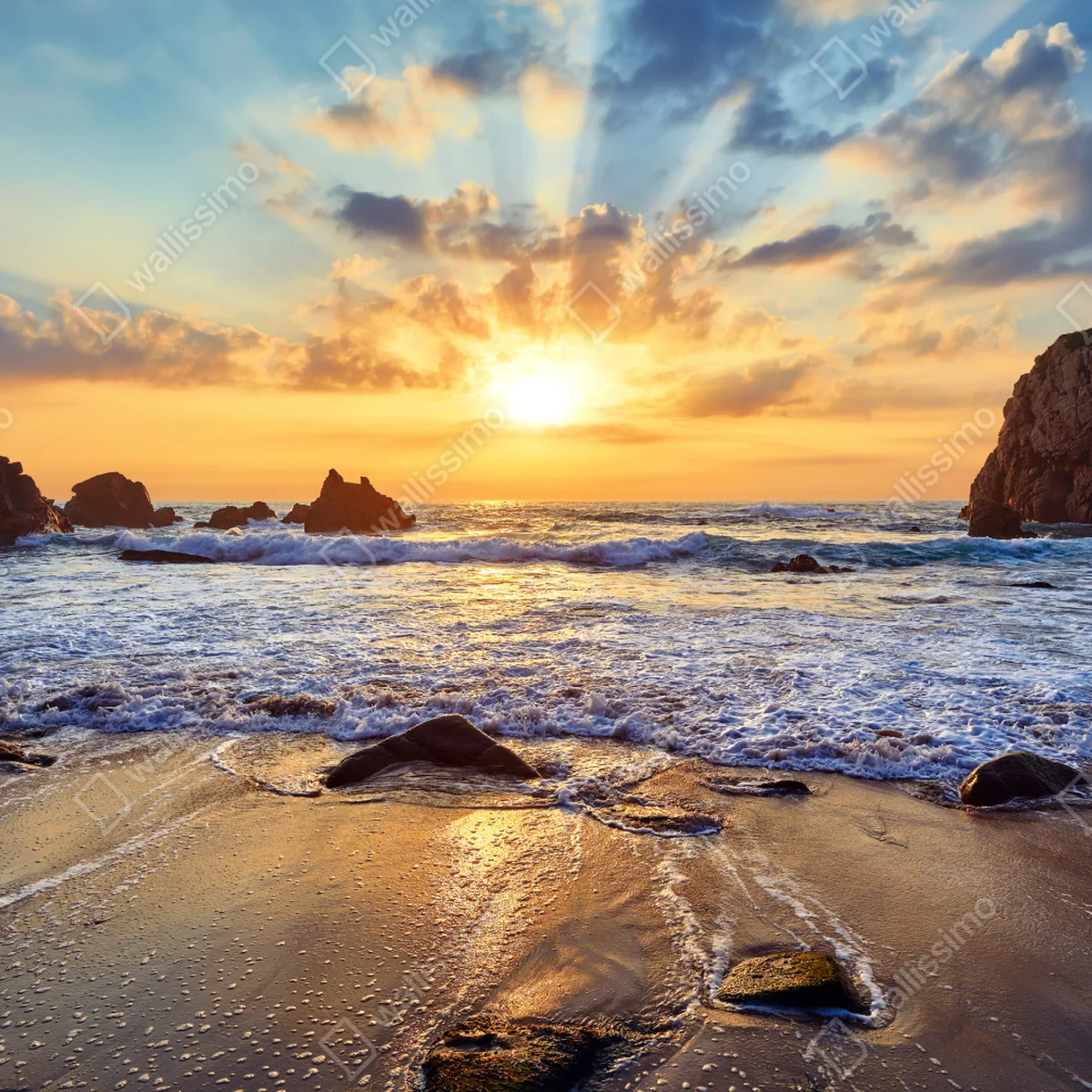 Tischaufkleber und Schreibtischaufkleber sonnenuntergang an der felsigen küste Tischaufkleber und Schreibtischaufkleber sonnenuntergang an der felsigen küste