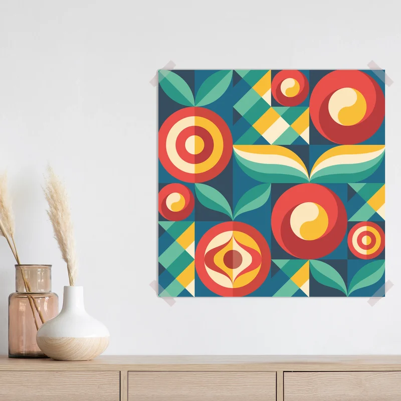 Poster lebhaftes geometrisches blumenmuster Poster lebhaftes geometrisches blumenmuster