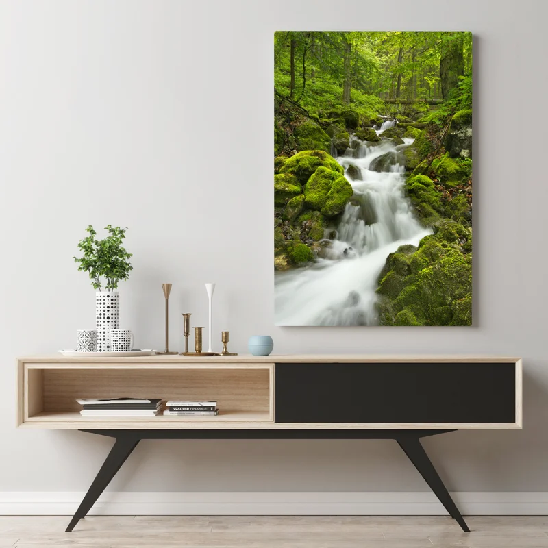 Leinwandbild moosiger wasserfall Leinwandbild moosiger wasserfall