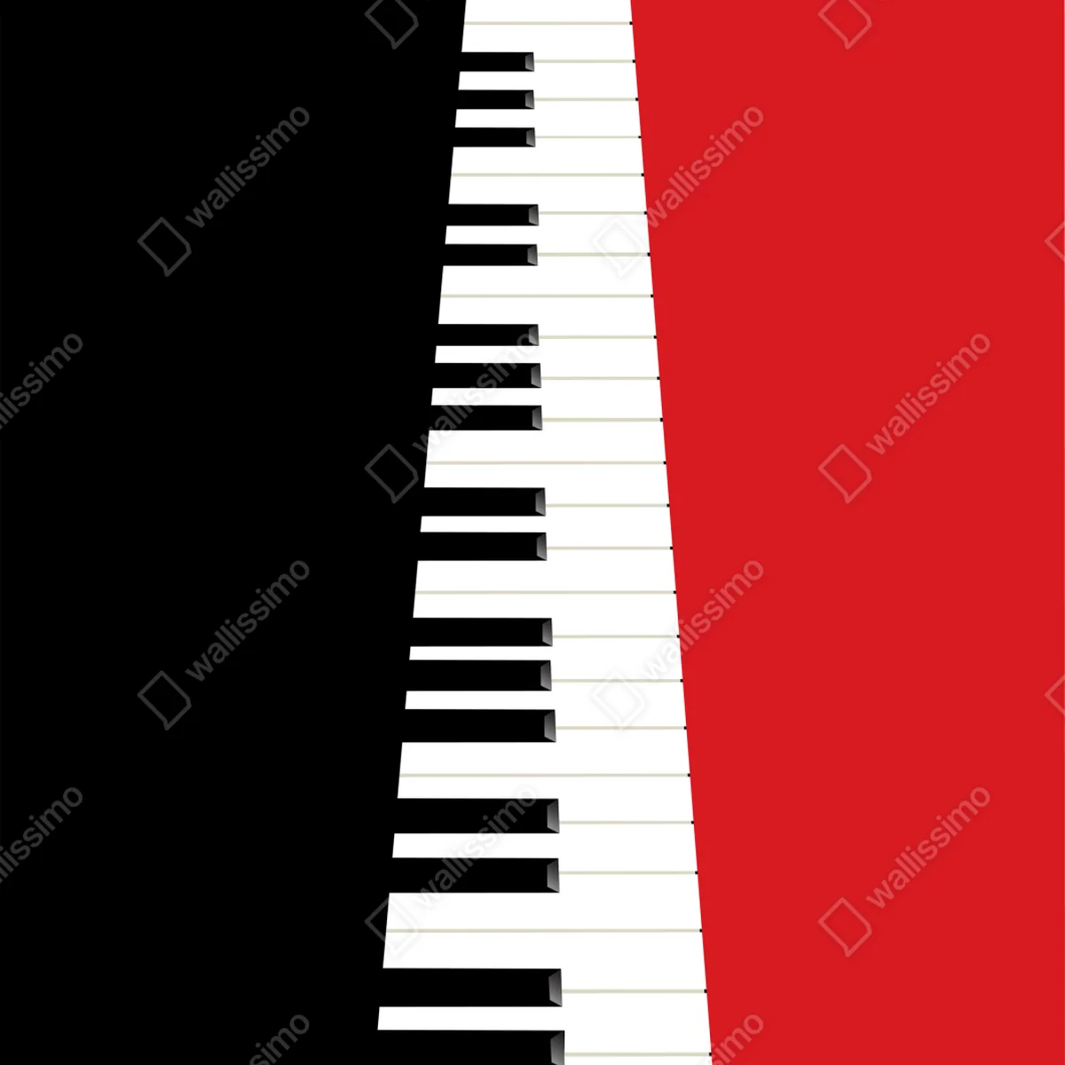 Repositionierbarer Aufkleber schwarz-rotes klavier-tastatur motiv Repositionierbarer Aufkleber schwarz-rotes klavier-tastatur motiv