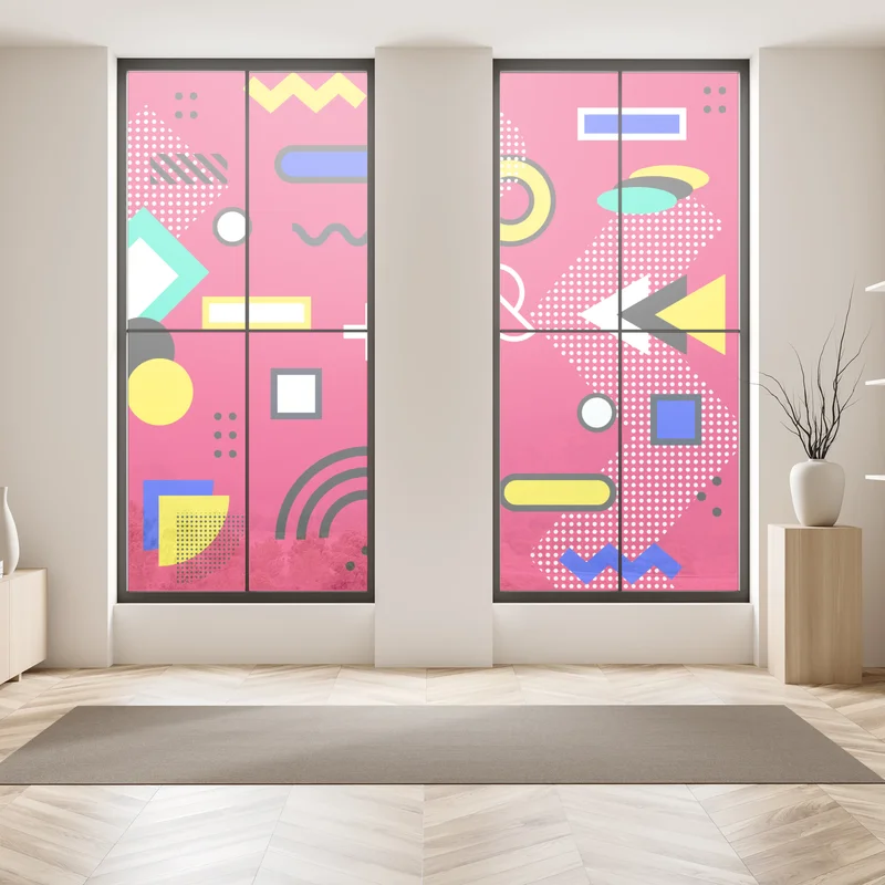 Naklejka na okno żywy geometryczny wzór pop