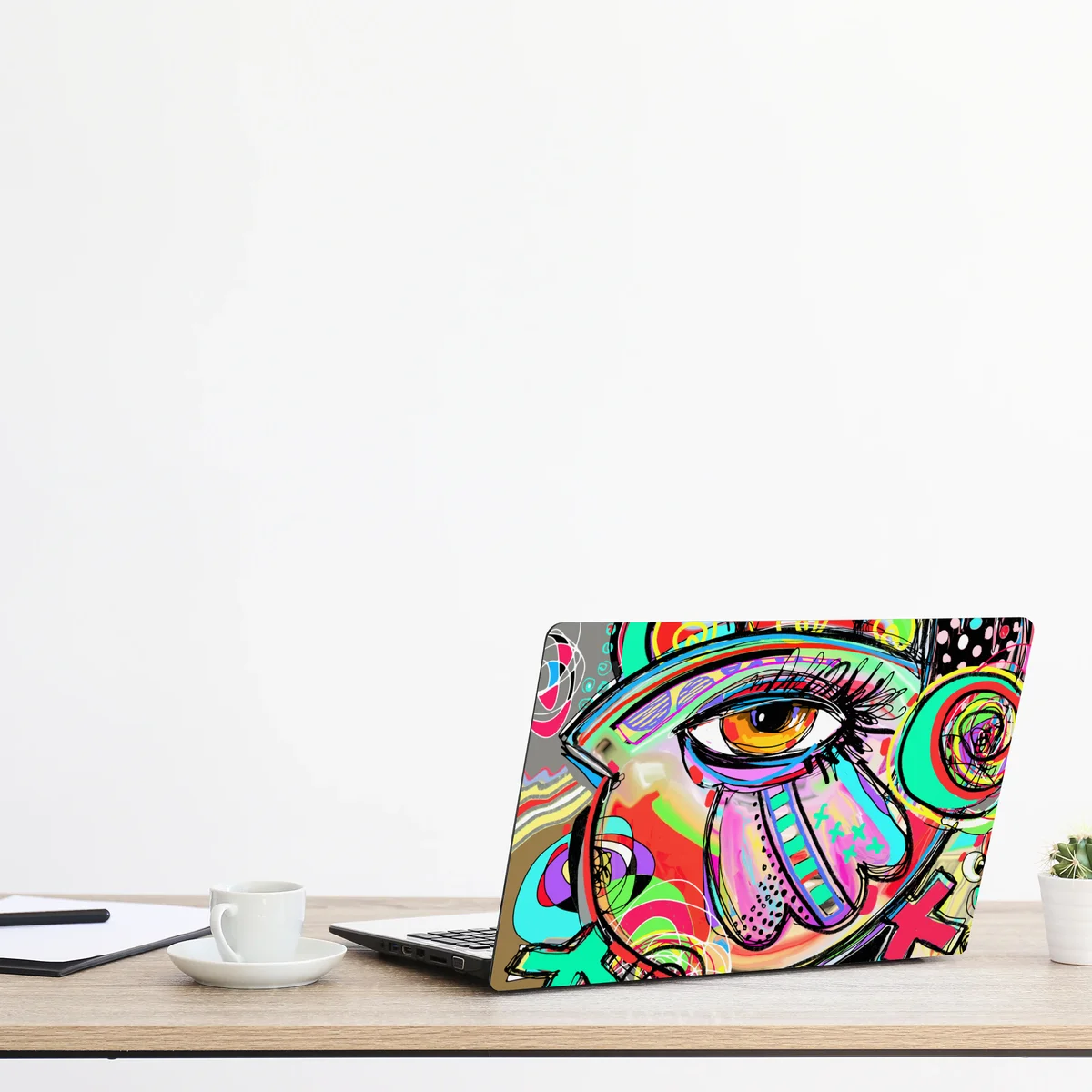 Laptop-Aufkleber lebhaftes abstraktes auge im pop-art stil Laptop-Aufkleber lebhaftes abstraktes auge im pop-art stil