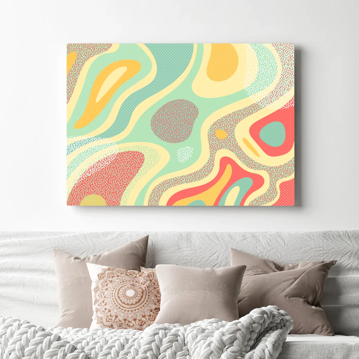 Leinwandbild pastelliges organisches abstraktes muster Leinwandbild pastelliges organisches abstraktes muster