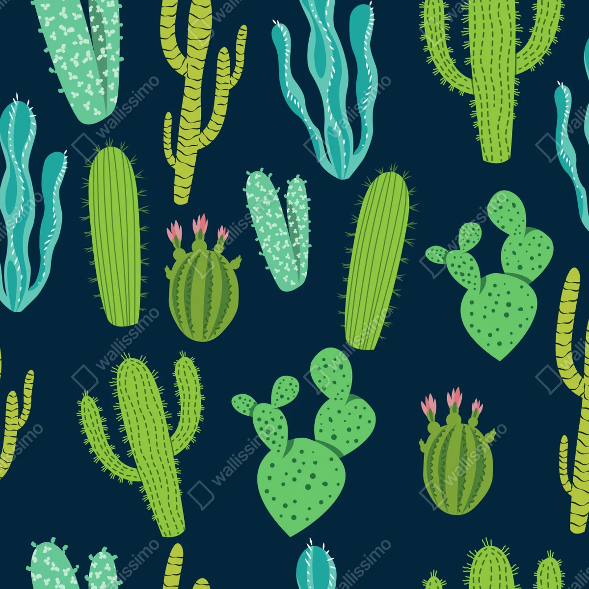 Naklejka na okno wzór z kaktusami i sukulentami Naklejka na okno wzór z kaktusami i sukulentami