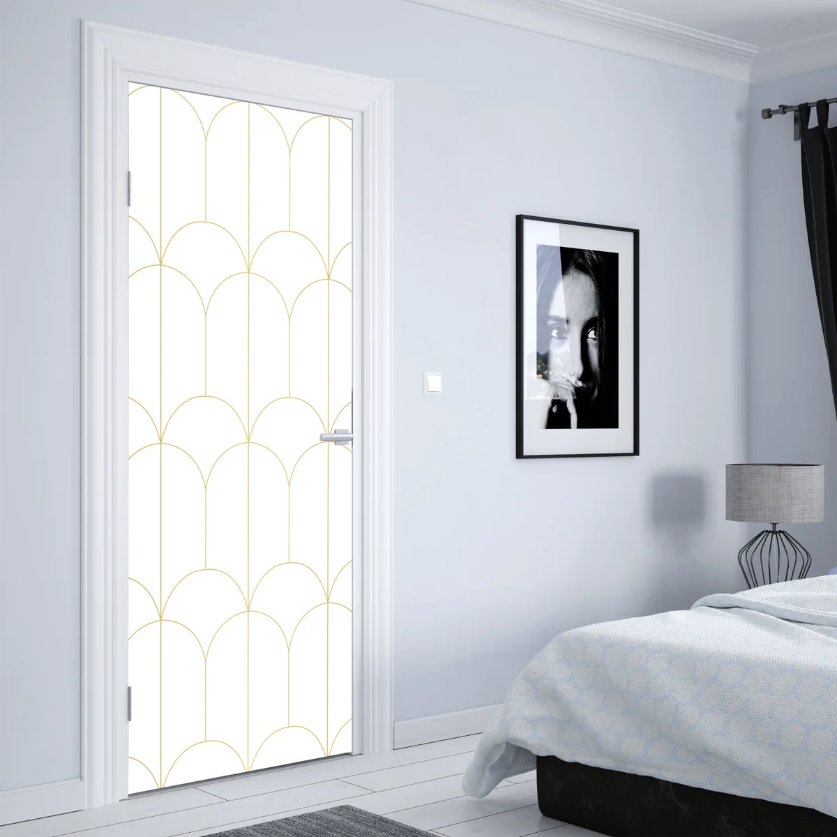 Türaufkleber goldenes art deco bogenmuster Türaufkleber goldenes art deco bogenmuster