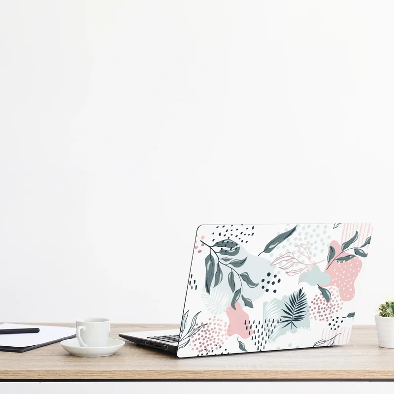 Naklejka na laptopa pastelowy botaniczny wzór abstrakcyjny