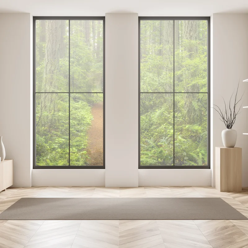 Fensteraufkleber friedlicher waldpfad