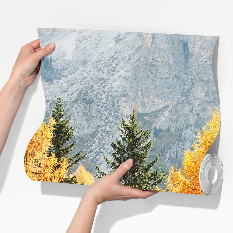 Fototapeta złoty jesienny las modrzewiowy Fototapeta złoty jesienny las modrzewiowy