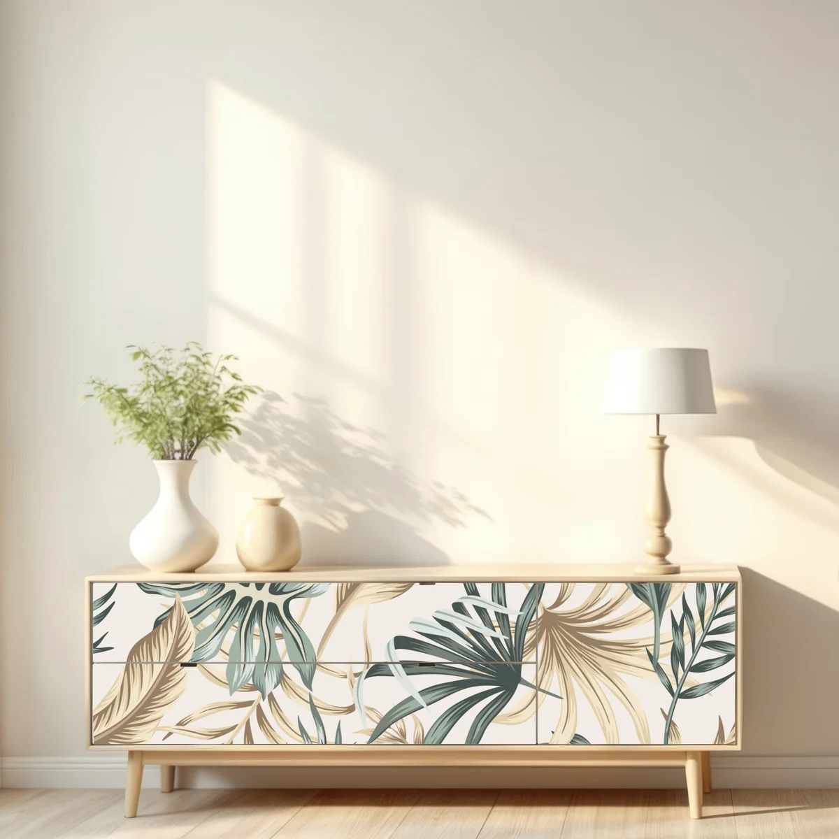 Repositionierbarer Aufkleber tropisches botanisches blättermuster Repositionierbarer Aufkleber tropisches botanisches blättermuster