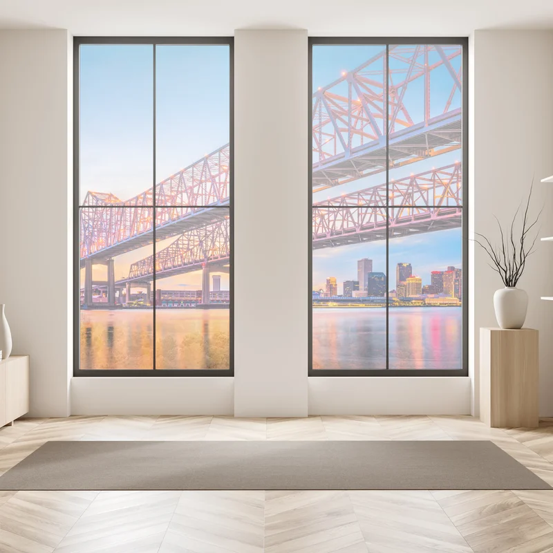 Fensteraufkleber Crescent City Connection brücke bei sonnenuntergang, New Orleans