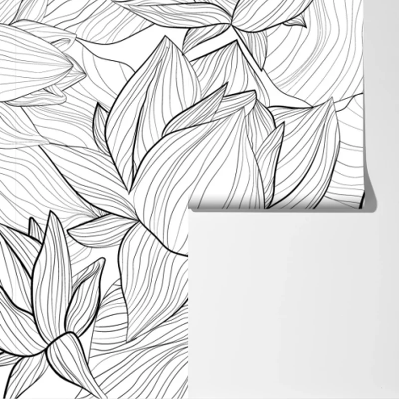 Fototapete zarte lotus-linienzeichnung Fototapete zarte lotus-linienzeichnung