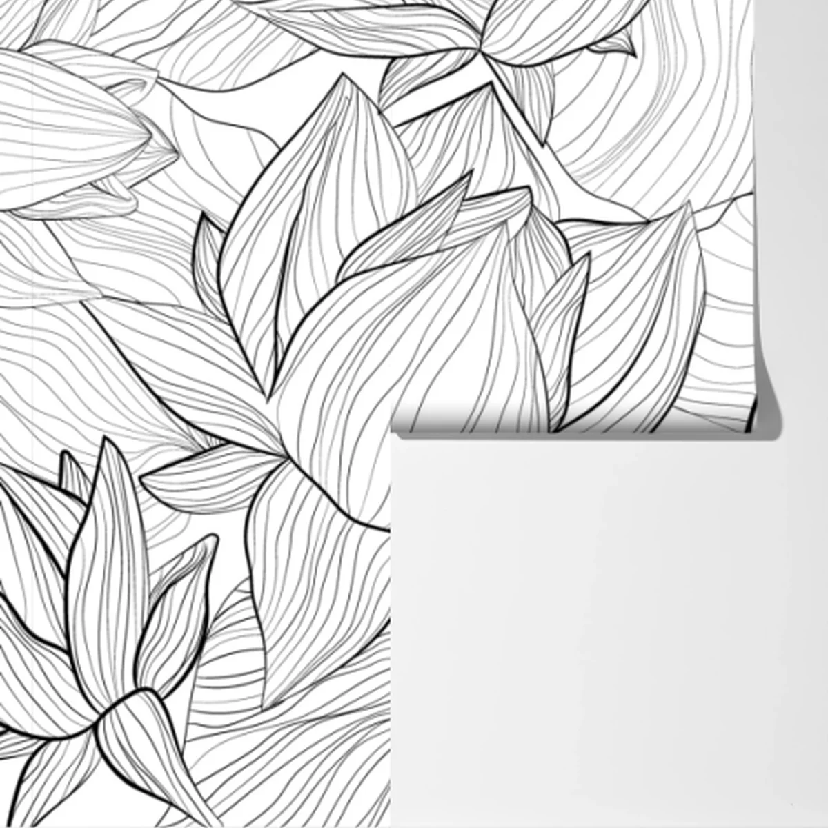 Fototapete zarte lotus-linienzeichnung Fototapete zarte lotus-linienzeichnung