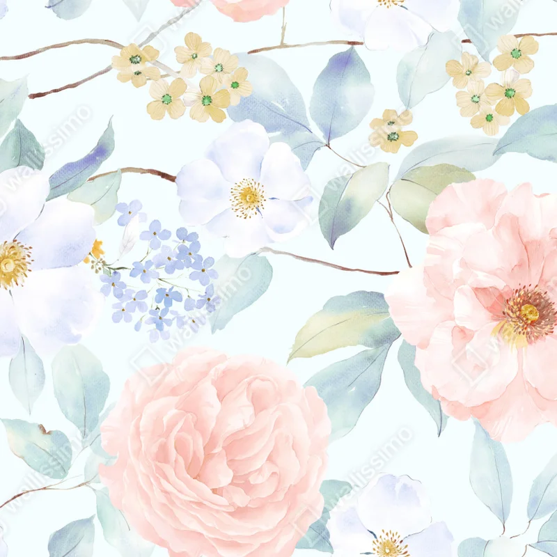 Laptop-Aufkleber zarte pastellblumen in aquarell Laptop-Aufkleber zarte pastellblumen in aquarell