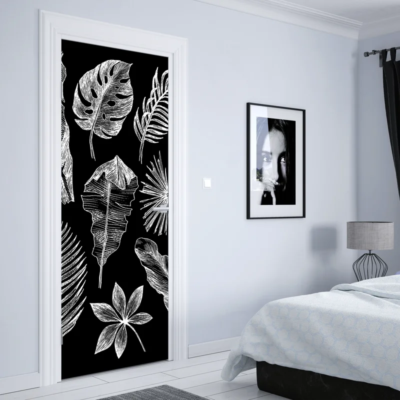 Türaufkleber monochrome blattkomposition