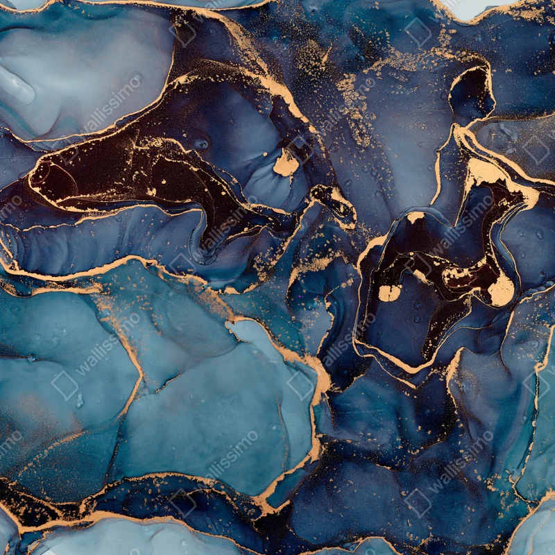 Tischaufkleber und Schreibtischaufkleber tiefes ozeanblau mit goldadern Tischaufkleber und Schreibtischaufkleber tiefes ozeanblau mit goldadern