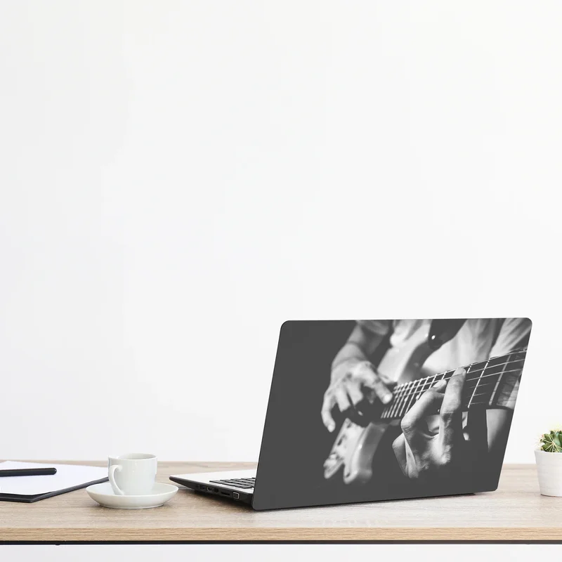 Laptop-Aufkleber monochrome gitarre nahaufnahme
