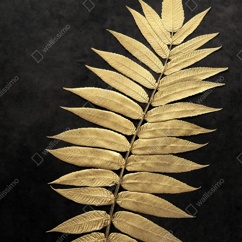 Repositionierbarer Aufkleber goldener farn vor dunklem hintergrund Repositionierbarer Aufkleber goldener farn vor dunklem hintergrund