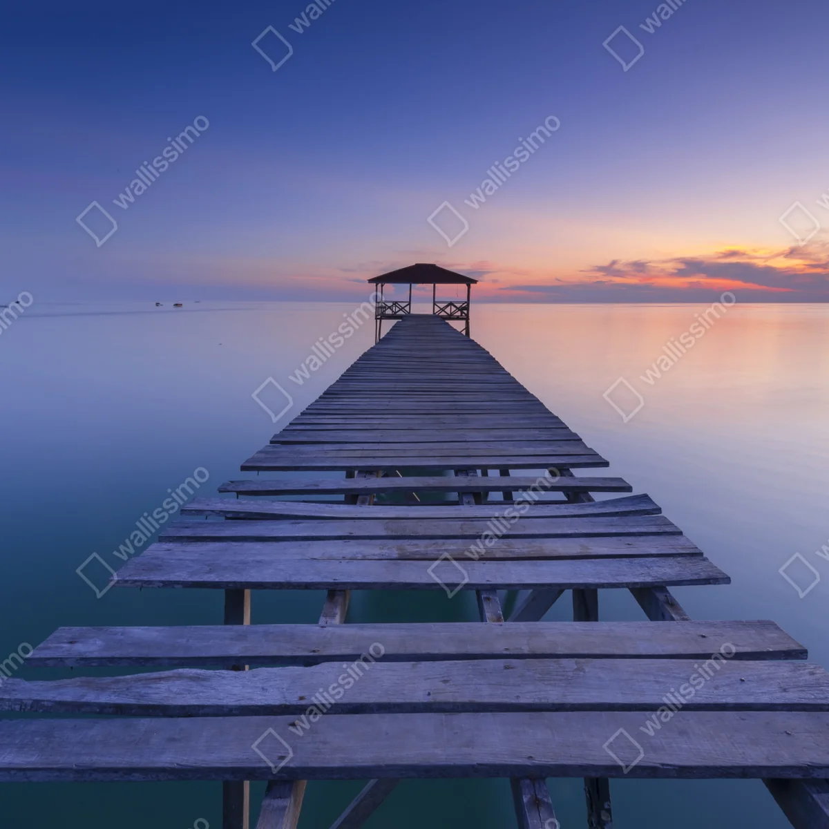 Türaufkleber ruhiger steg bei sonnenuntergang Türaufkleber ruhiger steg bei sonnenuntergang