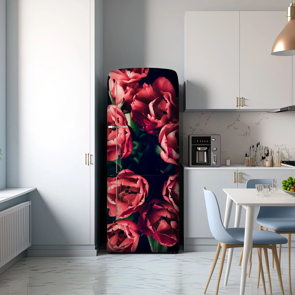 Kühlschrankaufkleber stimmungsvolles rosa tulpenbukett Kühlschrankaufkleber stimmungsvolles rosa tulpenbukett