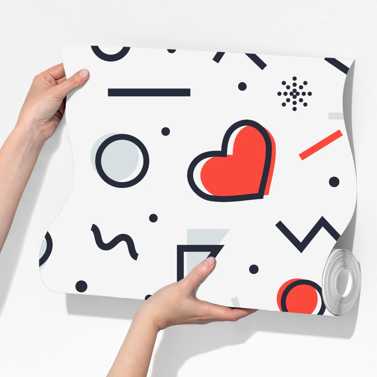 Fototapete verspieltes herzenmuster auf weißem hintergrund Fototapete verspieltes herzenmuster auf weißem hintergrund