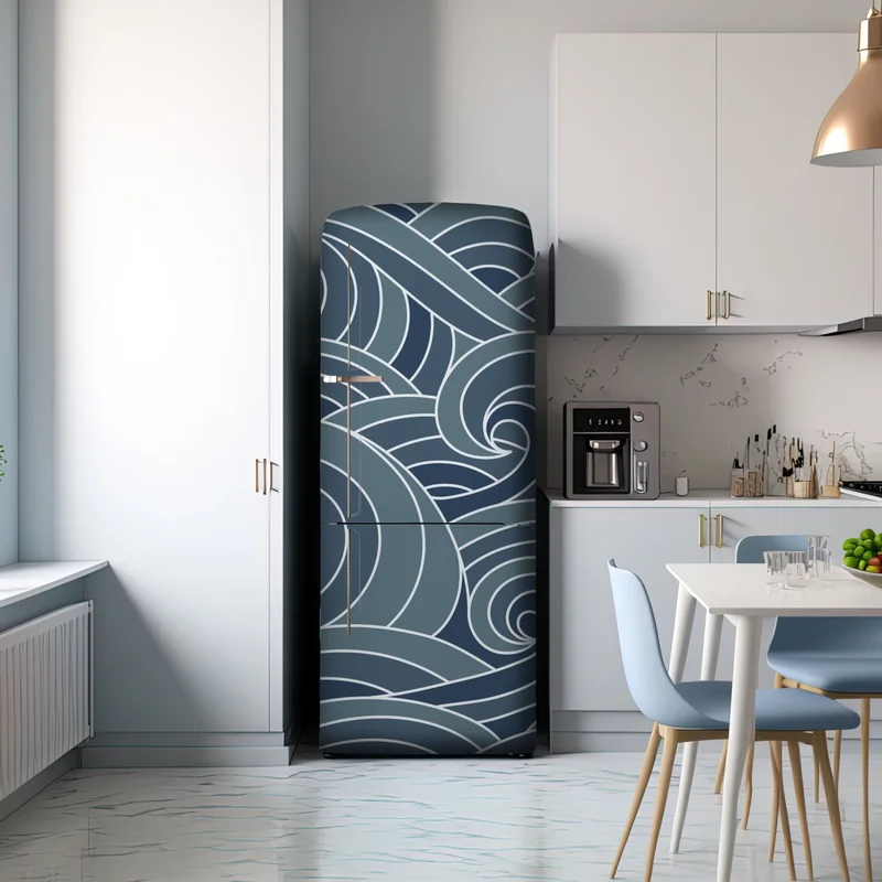 Kühlschrankaufkleber stilisiertes wellenmuster