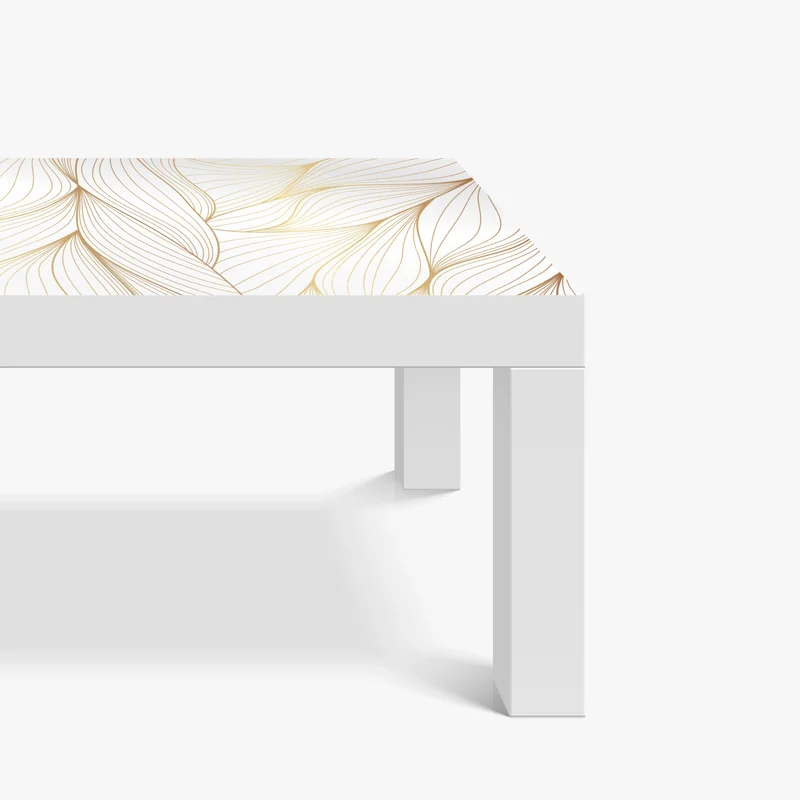 Tischaufkleber und Schreibtischaufkleber goldene fließende linien abstraktes design