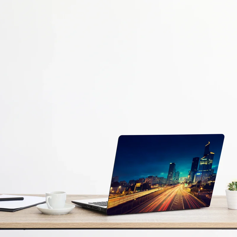 Laptop-Aufkleber La Défense skyline bei dämmerung