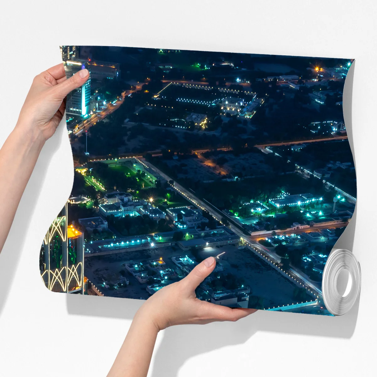 Fototapete Dubai nachtpanorama vom Burj Khalifa Fototapete Dubai nachtpanorama vom Burj Khalifa