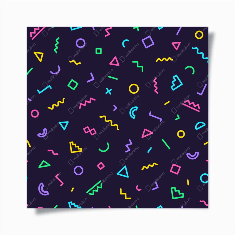 Poster verspieltes neon geometrisches muster • Poster bei Wallnifity® Poster verspieltes neon geometrisches muster • Poster bei Wallnifity®