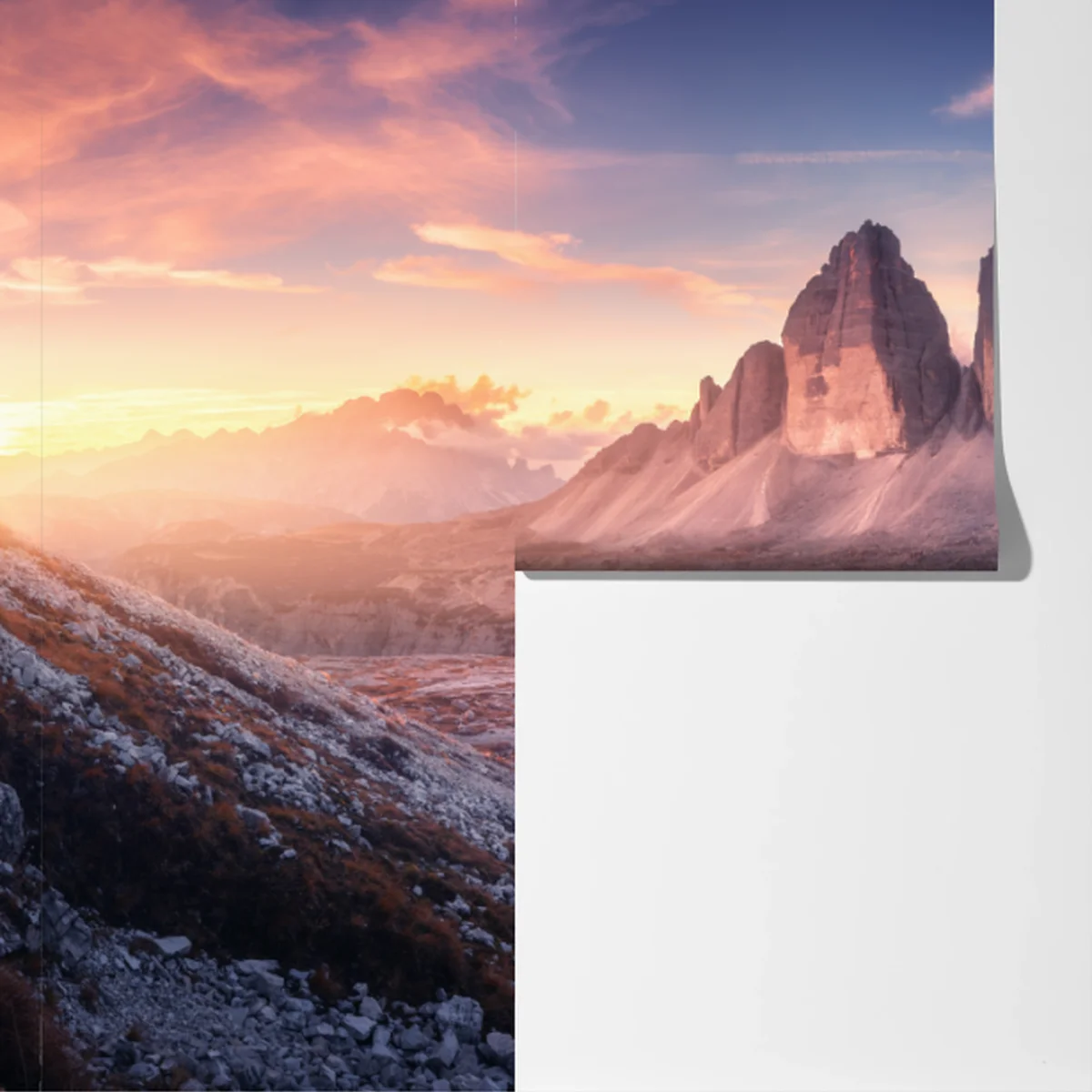 Fototapete sonnenaufgang über den gipfeln der Dolomiten Fototapete sonnenaufgang über den gipfeln der Dolomiten