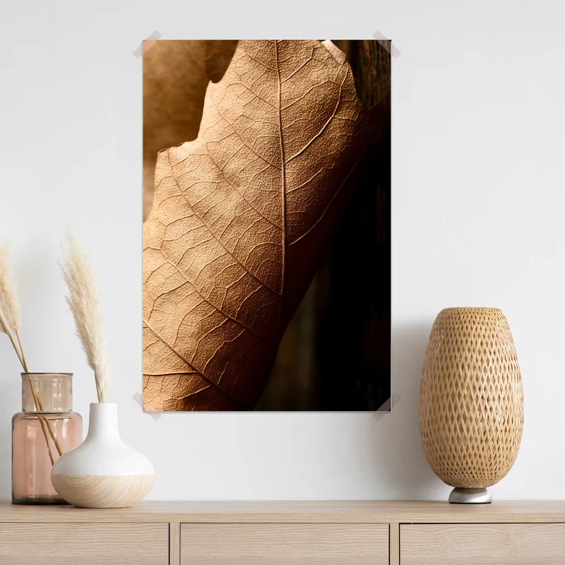 Poster strukturiertes trockenes blatt nahaufnahme Poster strukturiertes trockenes blatt nahaufnahme