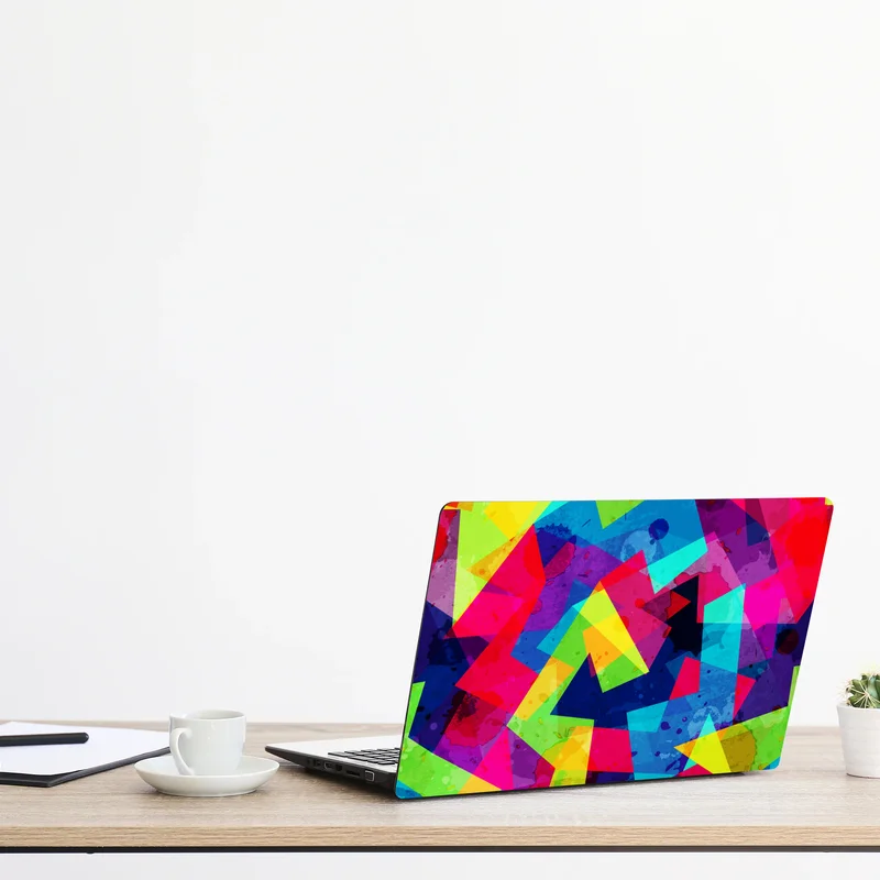 Naklejka na laptopa żywy geometryczny akwarelowy kolaż