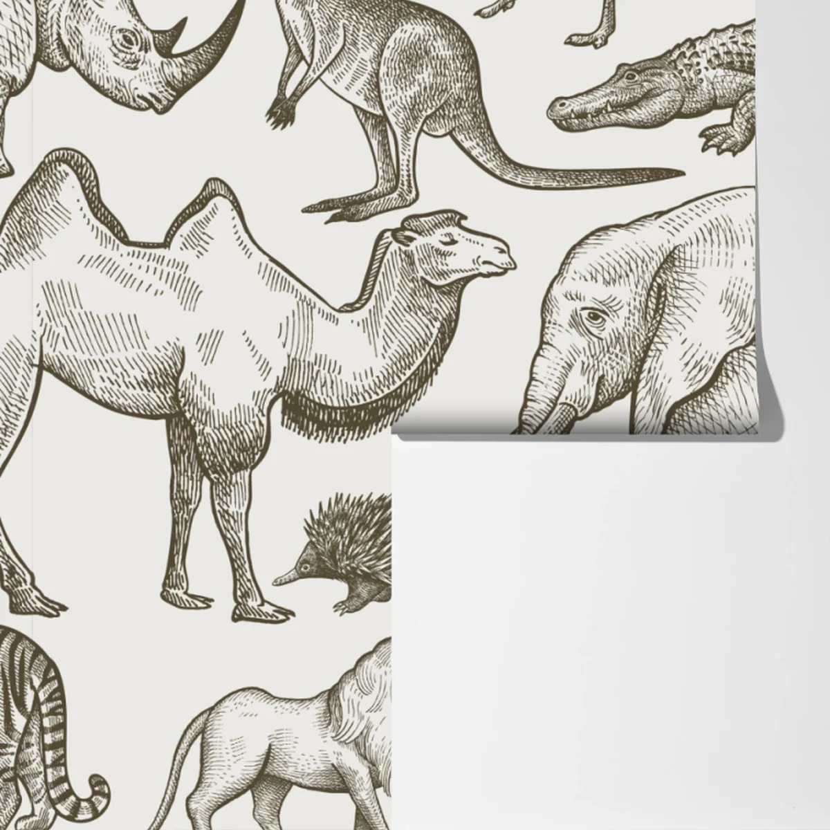 Fototapete vintage sepia wildtiermuster Fototapete vintage sepia wildtiermuster