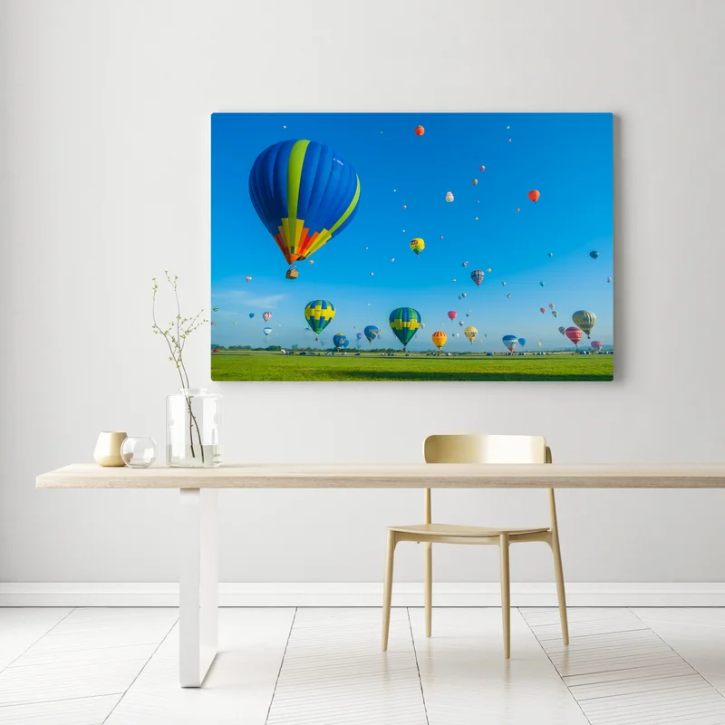 Leinwandbild bunte heißluftballons über Chambley Leinwandbild bunte heißluftballons über Chambley