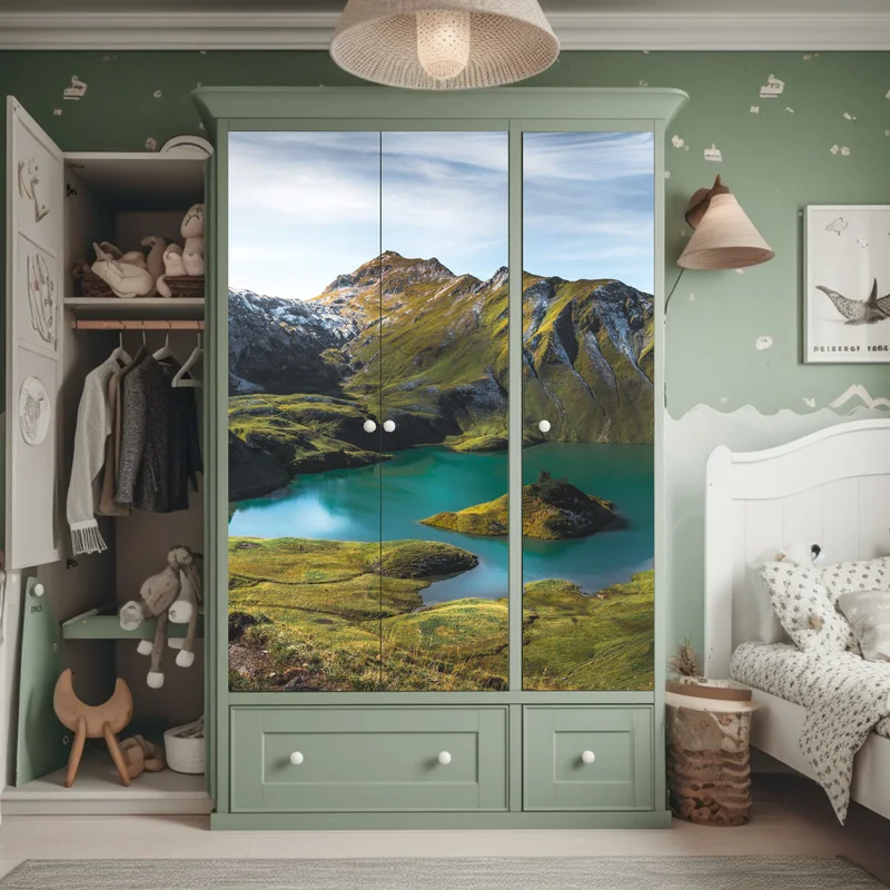 Schrankaufkleber türkises seeidyll am Schrecksee, Bayern Schrankaufkleber türkises seeidyll am Schrecksee, Bayern