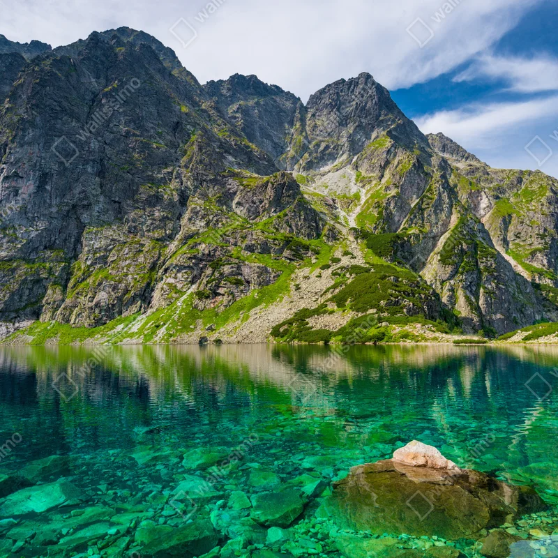 Naklejka na laptopa Czarny Staw górskie odbicie Tatry Naklejka na laptopa Czarny Staw górskie odbicie Tatry