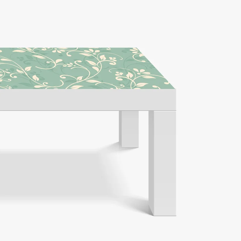 Tischaufkleber und Schreibtischaufkleber minzfarbiges blumenmuster im vintage-stil Tischaufkleber und Schreibtischaufkleber minzfarbiges blumenmuster im vintage-stil
