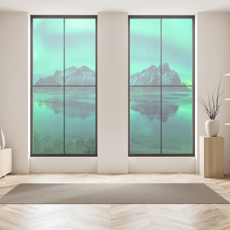 Fensteraufkleber nordlicht über Vestrahorn, Stokksnes