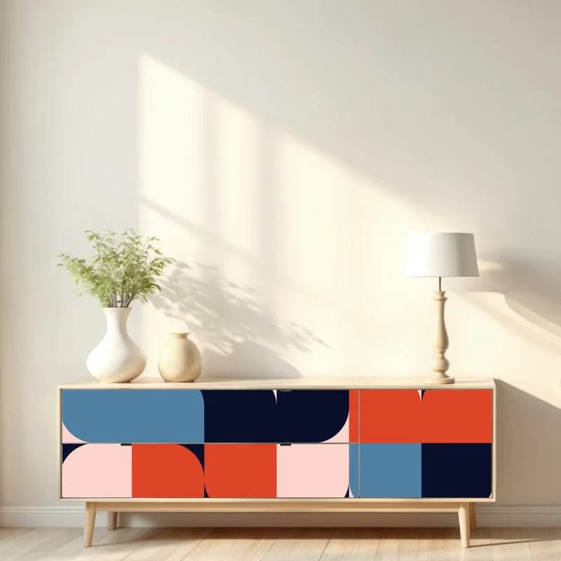 Repositionierbarer Aufkleber kräftiges geometrisches retro-muster Repositionierbarer Aufkleber kräftiges geometrisches retro-muster