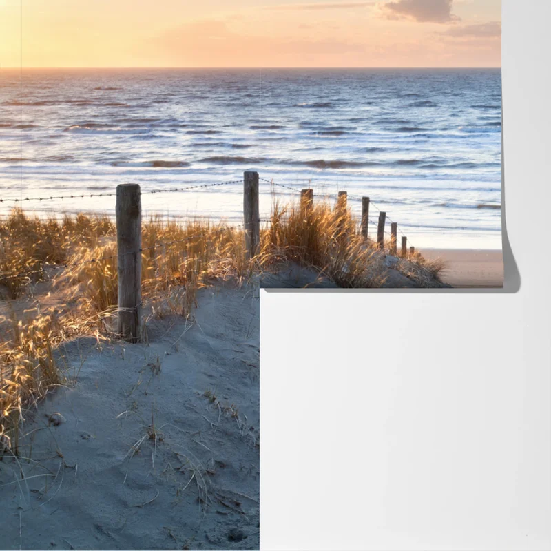 Fototapeta ścieżka o zachodzie słońca nad Morzem Północnym, Holandia Fototapeta ścieżka o zachodzie słońca nad Morzem Północnym, Holandia