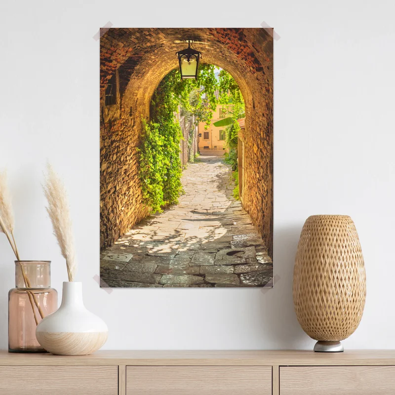 Poster sonnige gasse in der Toskana Poster sonnige gasse in der Toskana